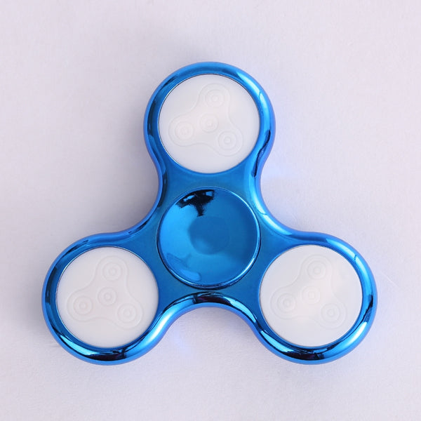 Electroplated Tri-bar Fidget Spinner with 18 Patterns LED Light