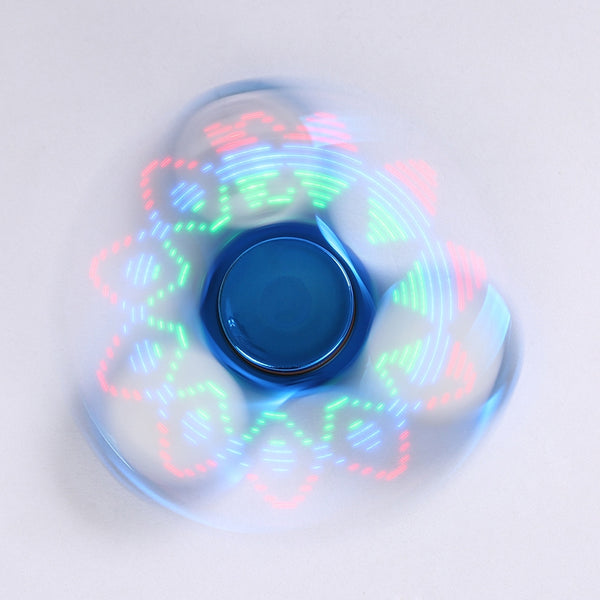 Electroplated Tri-bar Fidget Spinner with 18 Patterns LED Light