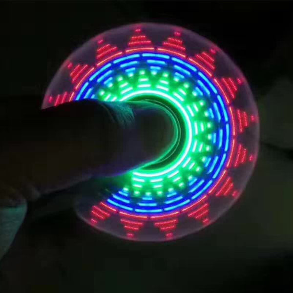 Electroplated Tri-bar Fidget Spinner with 18 Patterns LED Light