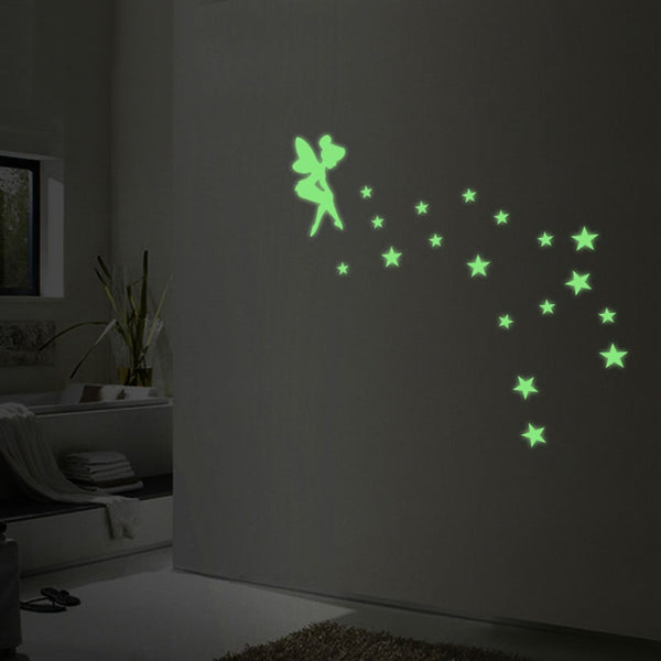 Creative Fluorescence Fairy Star Luminous Switch Wall Stick