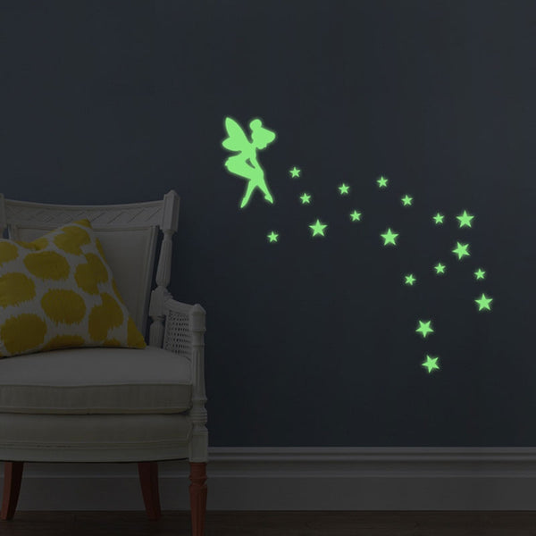 Creative Fluorescence Fairy Star Luminous Switch Wall Stick