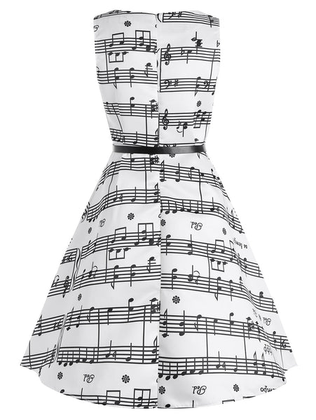 Plus Size Music Pattern 1950s Dress