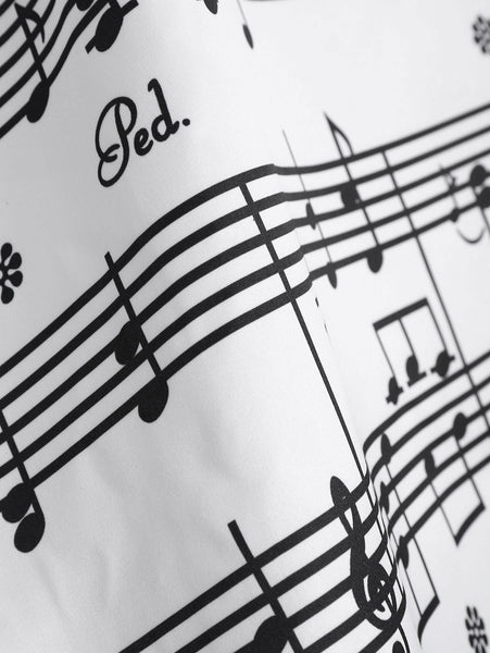 Plus Size Music Pattern 1950s Dress