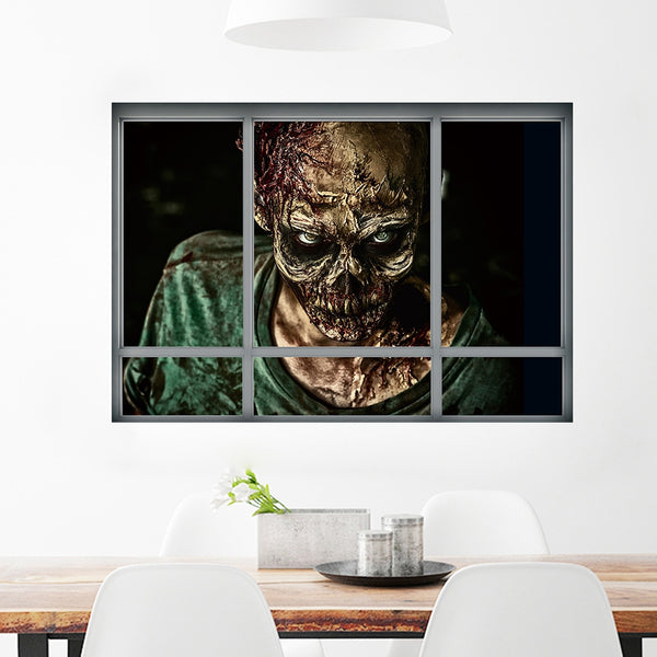 Halloween Window Zombie 3D Wall Art Sticker For Bedrooms