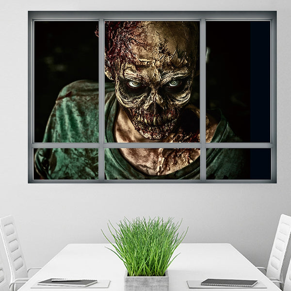 Halloween Window Zombie 3D Wall Art Sticker For Bedrooms