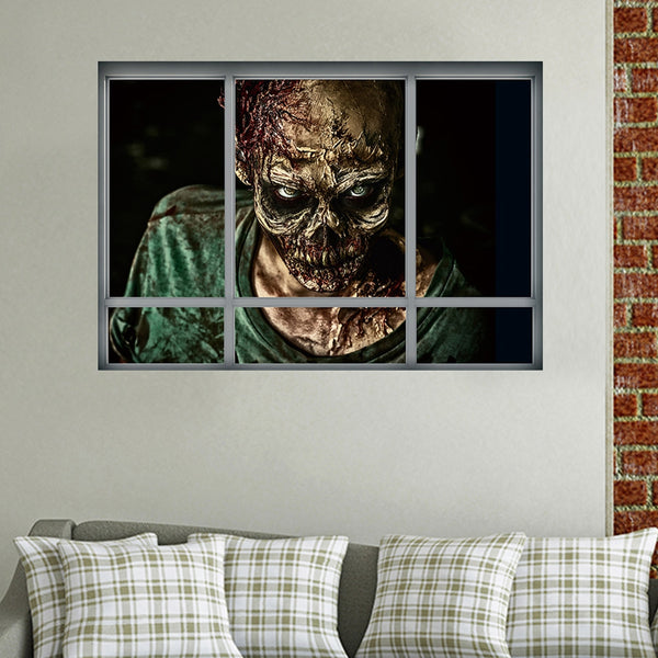 Halloween Window Zombie 3D Wall Art Sticker For Bedrooms