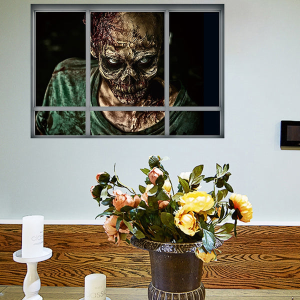 Halloween Window Zombie 3D Wall Art Sticker For Bedrooms