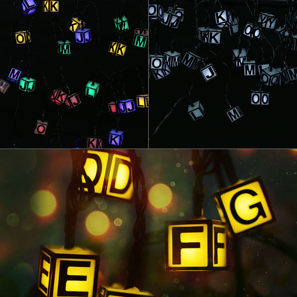 SS - 16 Waterproof Solar Powered Letter String Lamp Christmas Decor