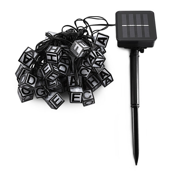 SS - 16 Waterproof Solar Powered Letter String Lamp Christmas Decor
