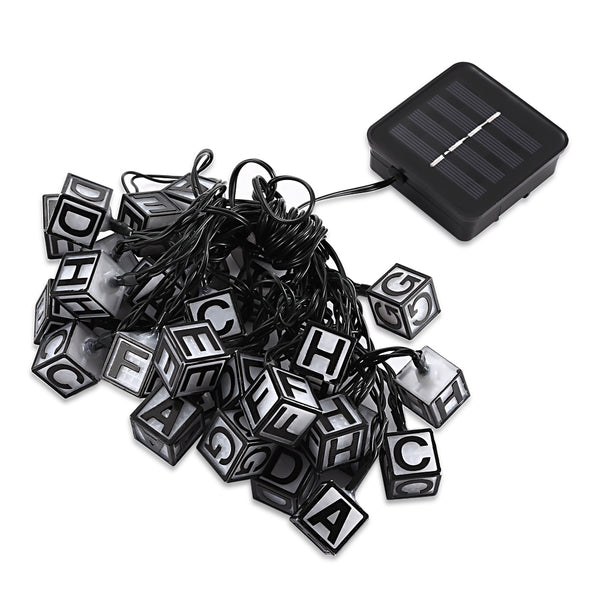 SS - 16 Waterproof Solar Powered Letter String Lamp Christmas Decor