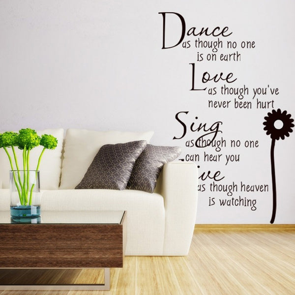 Letters Quote Wall Art Stickers For Living Room