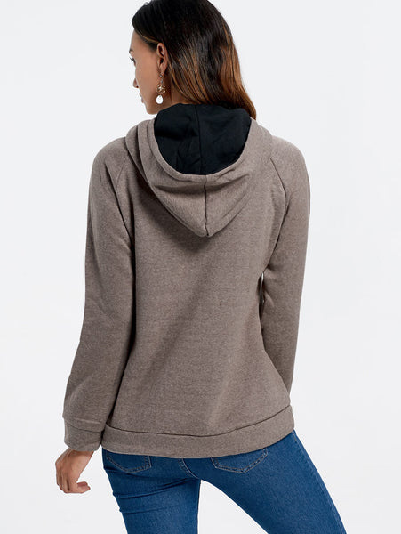 Kangaroo Pocket Raglan Sleeve Hoodie