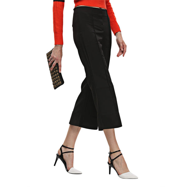 Mid Waist Wide Leg Zipper Bell Bottoms Women Pants
