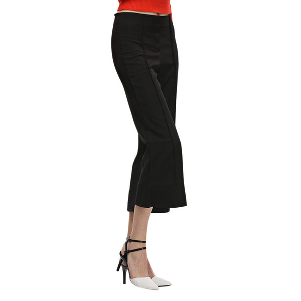 Mid Waist Wide Leg Zipper Bell Bottoms Women Pants