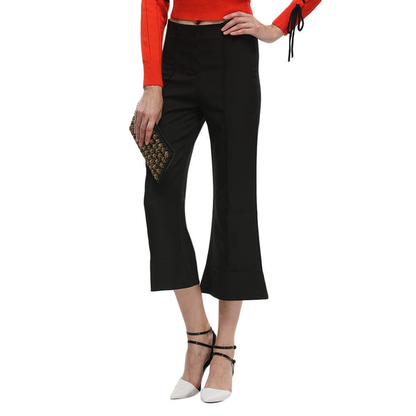Mid Waist Wide Leg Zipper Bell Bottoms Women Pants