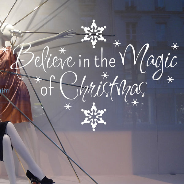 Christmas Letter Snowflake Wall Stickers For Living Room