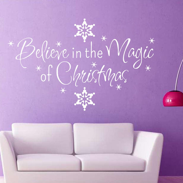Christmas Letter Snowflake Wall Stickers For Living Room