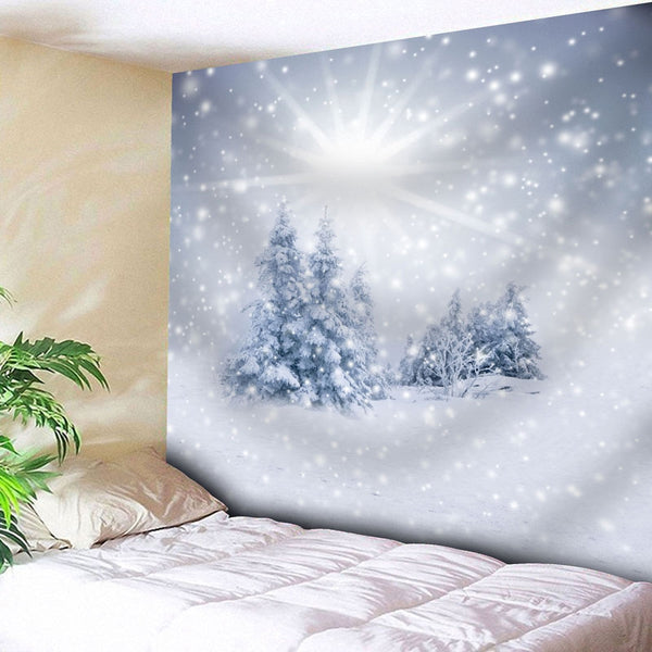 Christmas Snow Tree Wall Hanging Tapestry