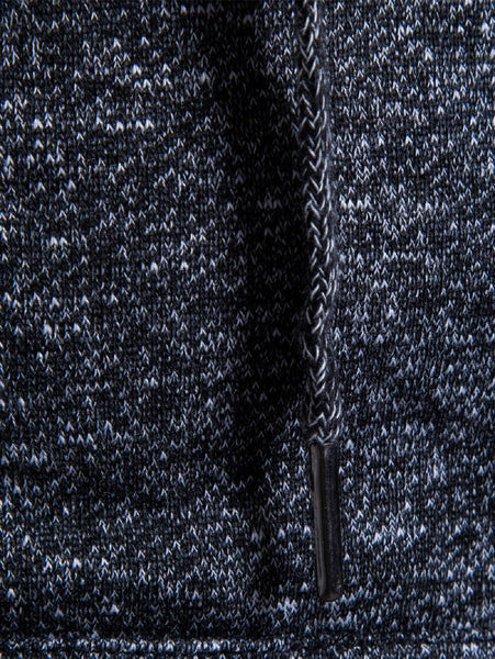 Knitted Drop Shoulder Drawstring Pullover Hoodie