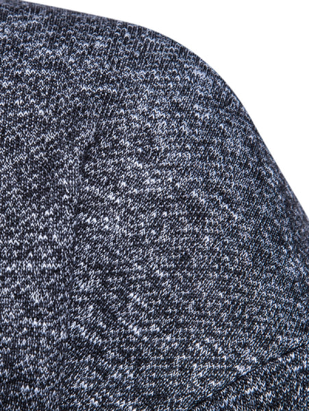 Knitted Drop Shoulder Drawstring Pullover Hoodie