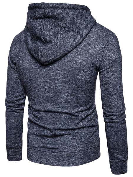 Knitted Drop Shoulder Drawstring Pullover Hoodie