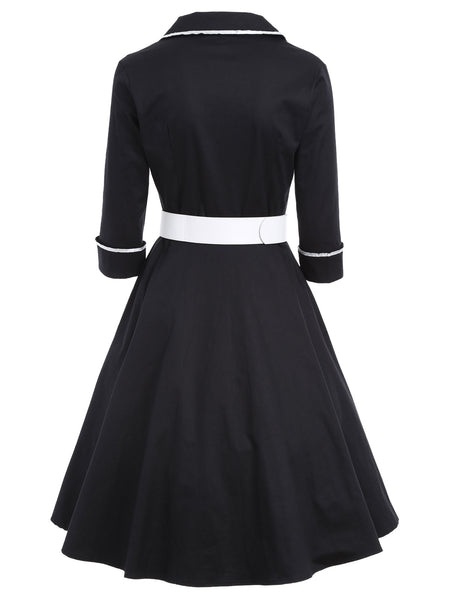 Vintage Striped Pin Up Skater Dress