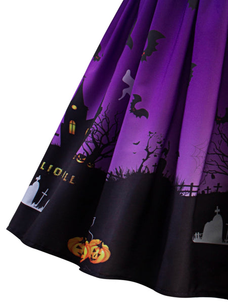 Halloween Vintage Lace Insert Pin Up Dress