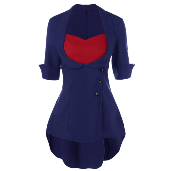 High Low Hem Lace Up Blouse