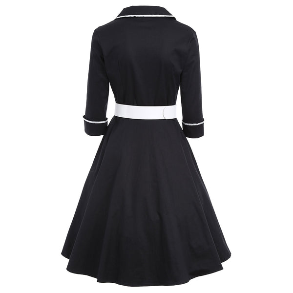 Vintage Striped Pin Up Skater Dress