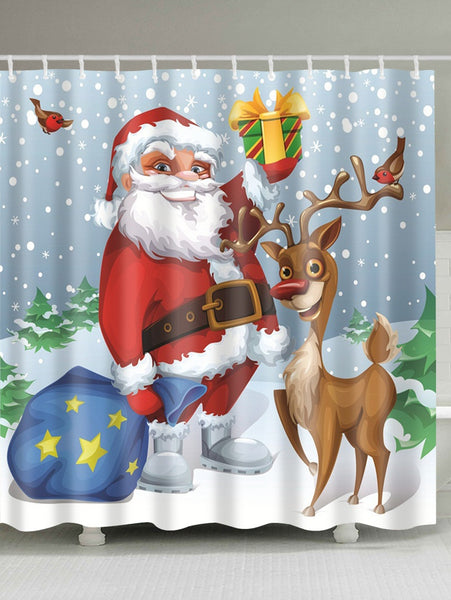 Christmas Gift Elderly Bathroom Polyester Shower Curtain