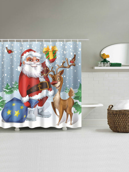 Christmas Gift Elderly Bathroom Polyester Shower Curtain