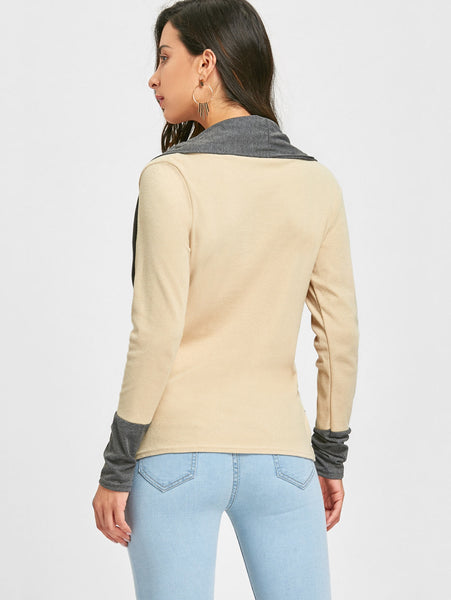 Ribbed Long Sleeve Wrap Top