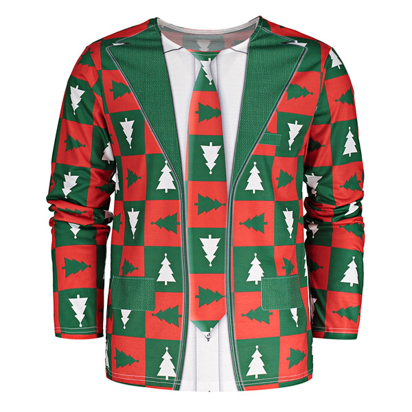 Crew Neck Long Sleeve Christmas T-shirt