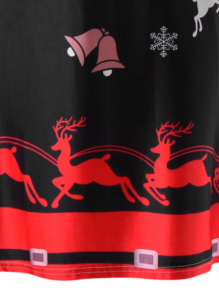 Christmas Snowflake Long Sleeve Tee Dress