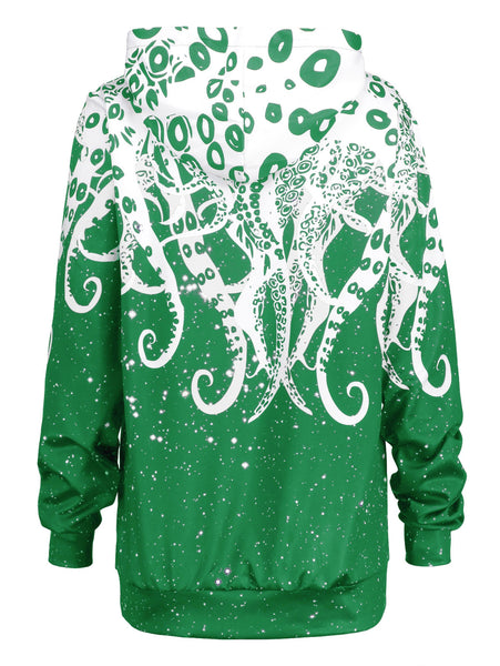 3D Octopus Kangaroo Pocket Hoodie