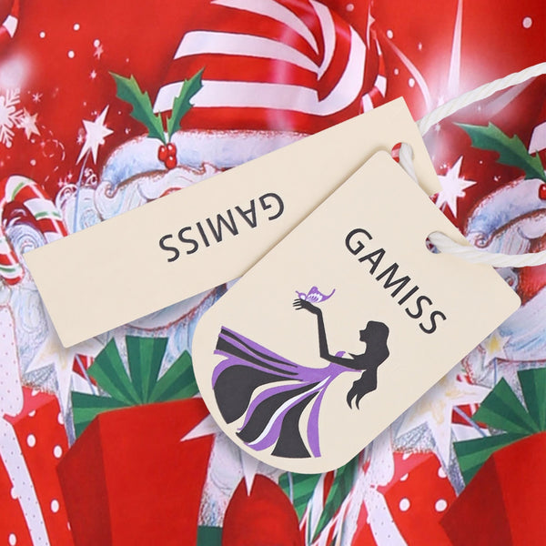 Christmas Santa Claus Print Flare Midi Dress