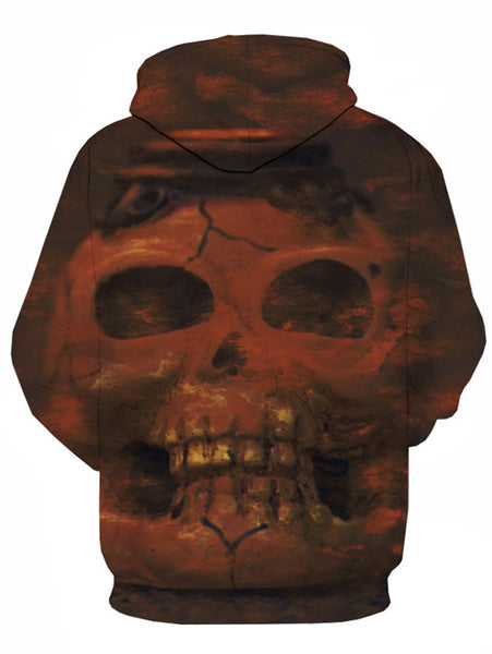 3D Skull Print Pullover Hoodie