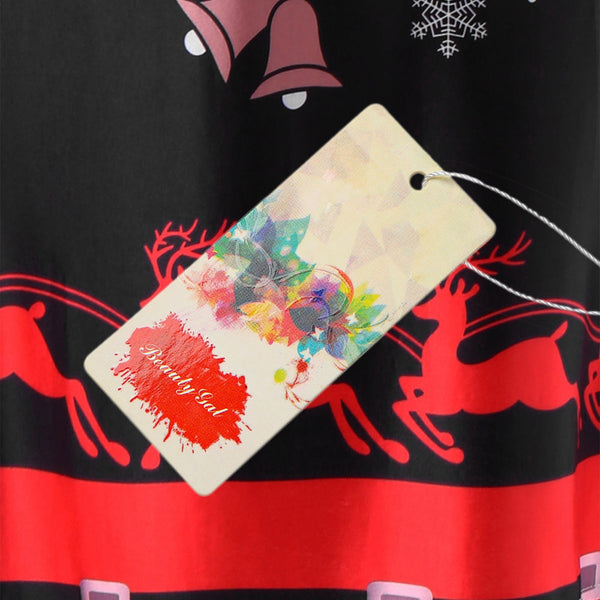 Christmas Snowflake Long Sleeve Tee Dress