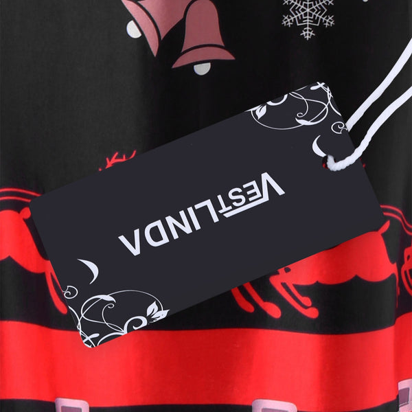 Christmas Snowflake Long Sleeve Tee Dress