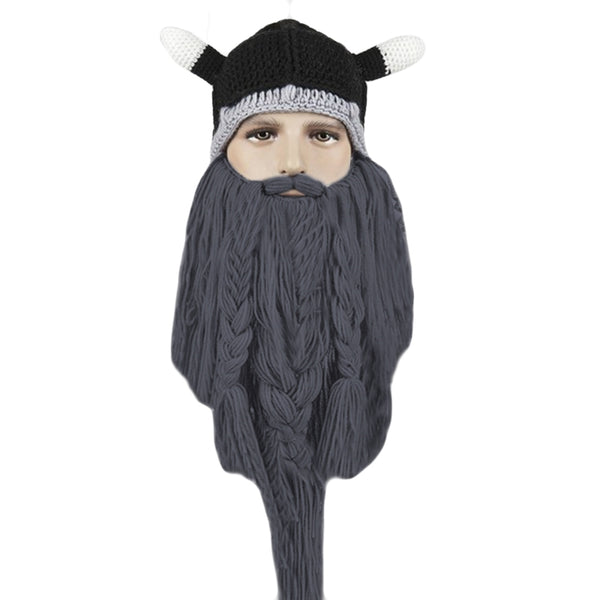 Winter warm and windproof viking beard beanie hat