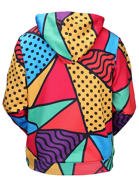 Pullover Geometric Print Hoodie