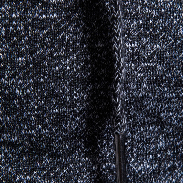Knitted Drop Shoulder Drawstring Pullover Hoodie