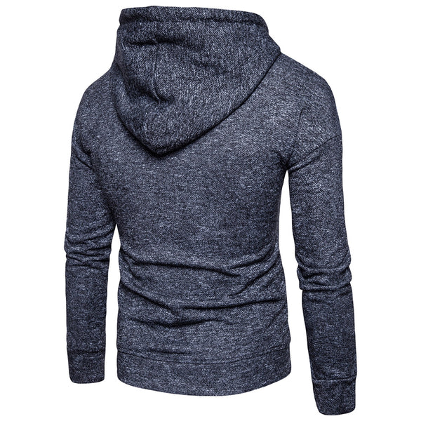 Knitted Drop Shoulder Drawstring Pullover Hoodie