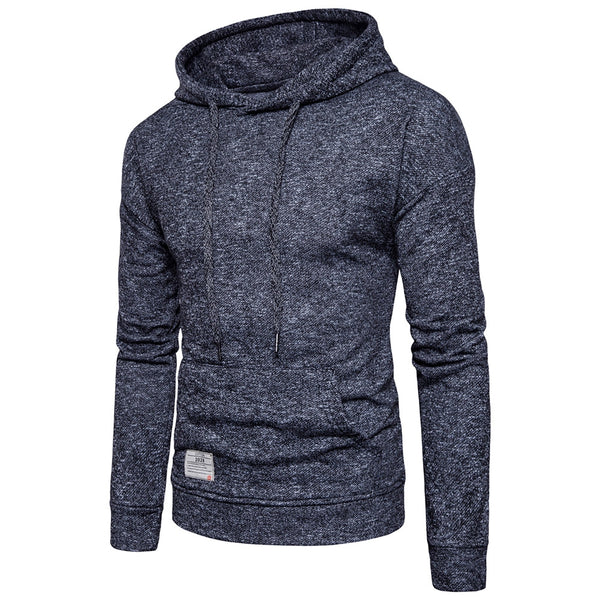 Knitted Drop Shoulder Drawstring Pullover Hoodie
