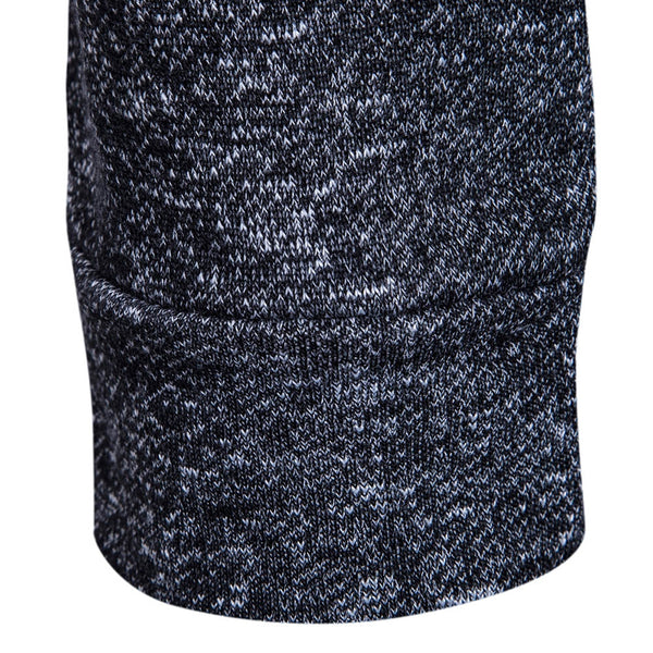 Knitted Drop Shoulder Drawstring Pullover Hoodie