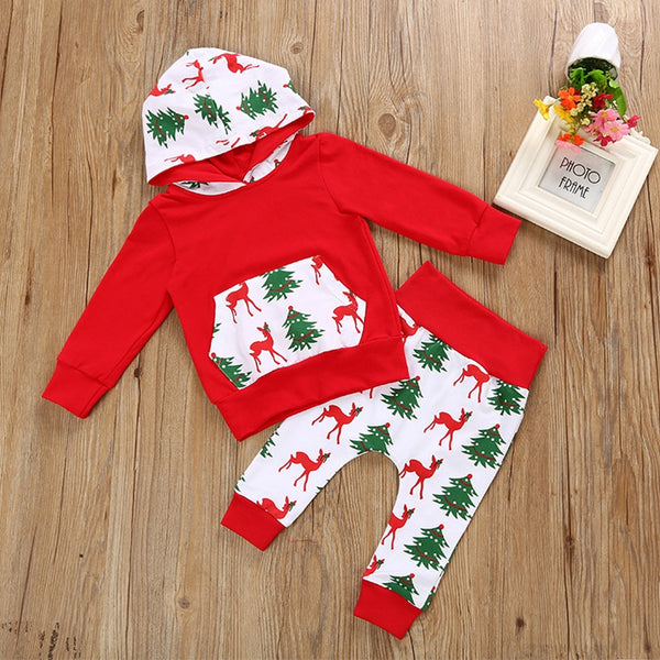 Baby Clothing Set Fashion Baby Boys Girls Long Sleeve Hoodied Pant Suit