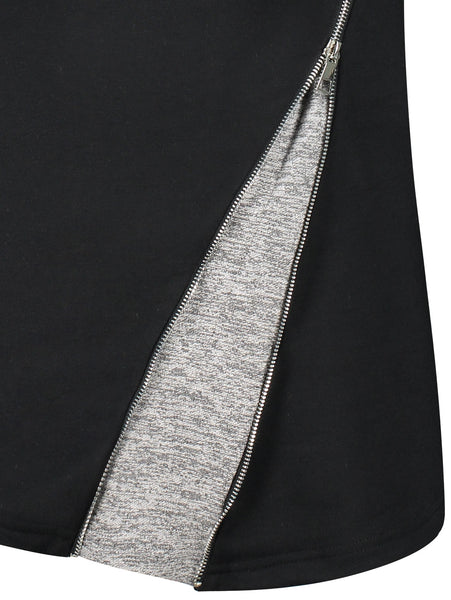 Inclined Zip Heaps Collar T-shirt