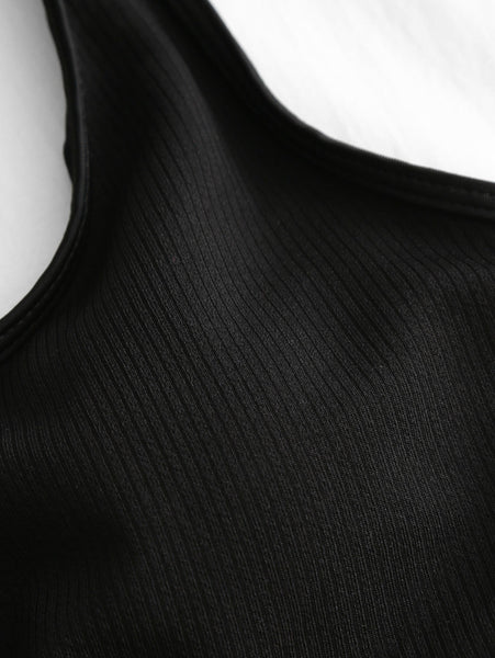 Knot Tied Sides Ribbed Bikini