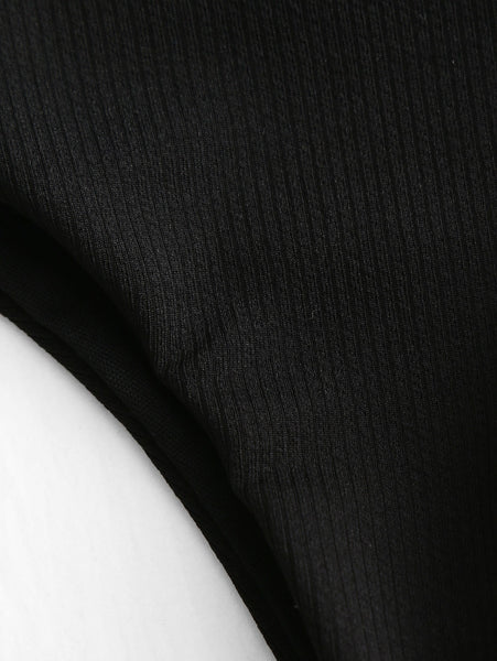 Knot Tied Sides Ribbed Bikini