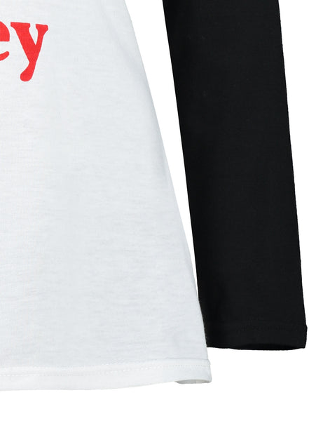 Graphic Print Raglan Sleeve Couple T-shirt